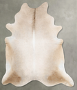 Ivory with Beige XX-Large Brazilian Cowhide Rug 8'0"H x 6'10"W #B29385 by Hudson Hides