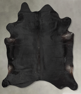 Solid Black XX-Large Brazilian Cowhide Rug 8'2"H x 6'10"W #B29393 by Hudson Hides