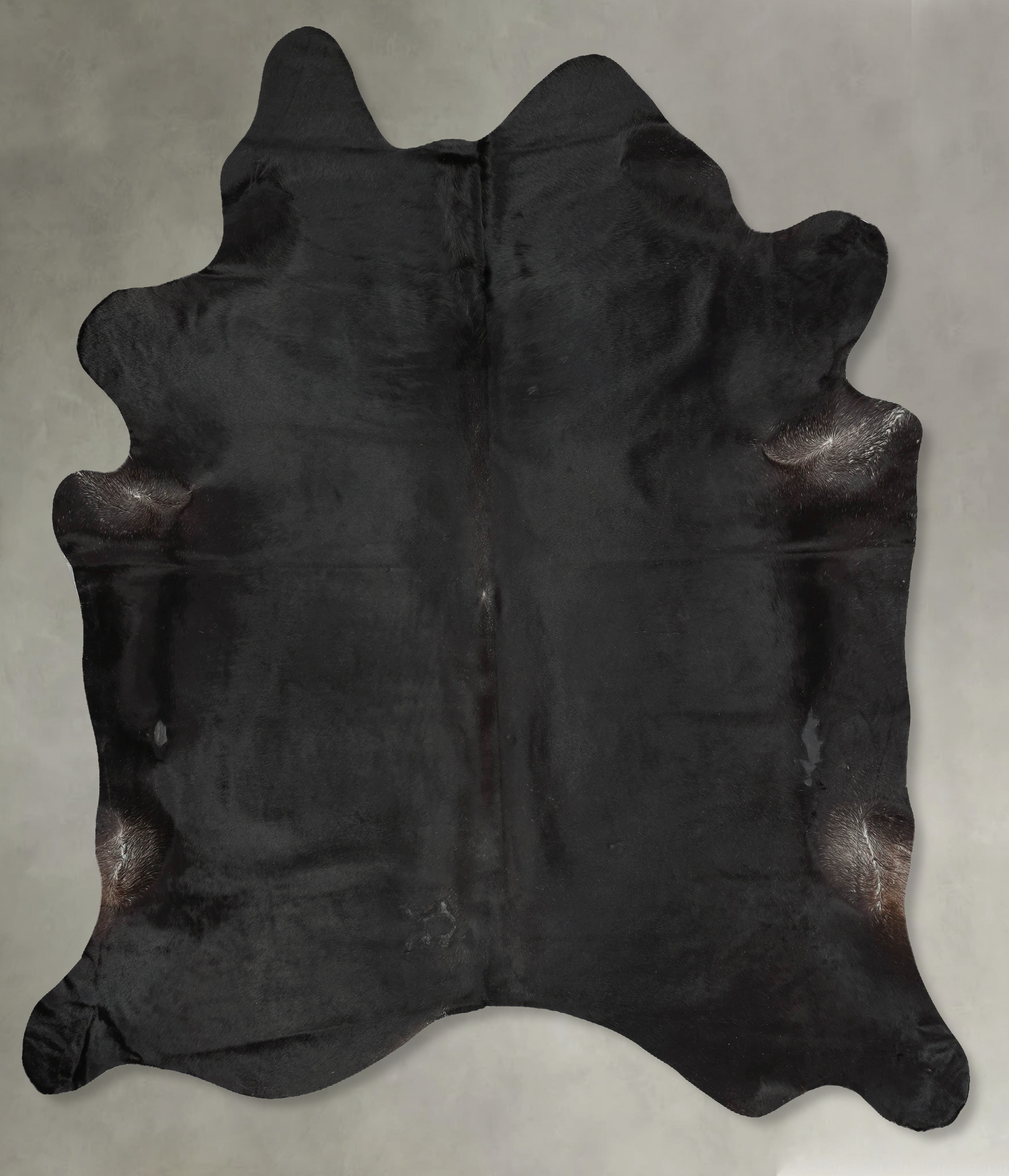 Solid Black Cowhide Rug #B29393