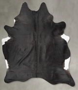 Solid Black XX-Large Brazilian Cowhide Rug 8'8"H x 6'10"W #B29396 by Hudson Hides