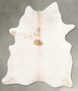 Ivory with Beige XX-Large Brazilian Cowhide Rug 8'3"H x 6'6"W #B29422 by Hudson Hides