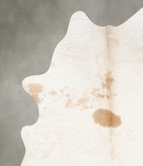 Ivory with Beige XX-Large Brazilian Cowhide Rug 8'3"H x 6'6"W #B29422 by Hudson Hides