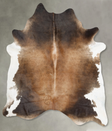 Chocolate and White XX-Large Brazilian Cowhide Rug 8'4"H x 7'0"W #B29433 by Hudson Hides