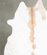 Beige and White XX-Large Brazilian Cowhide Rug 7'11"H x 7'0"W #B29442 by Hudson Hides