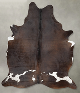 Chocolate and White XX-Large Brazilian Cowhide Rug 8'4"H x 6'2"W #B29447 by Hudson Hides