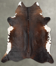 Chocolate and White XX-Large Brazilian Cowhide Rug 7'10"H x 6'9"W #B29448 by Hudson Hides