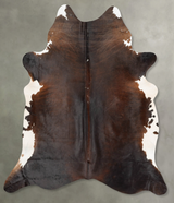 Chocolate and White XX-Large Brazilian Cowhide Rug 7'10"H x 6'9"W #B29448 by Hudson Hides