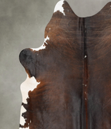 Chocolate and White XX-Large Brazilian Cowhide Rug 7'10"H x 6'9"W #B29448 by Hudson Hides