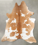 Beige and White XX-Large Brazilian Cowhide Rug 8'5"H x 6'10"W #B29450 by Hudson Hides