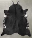 Solid Black XX-Large Brazilian Cowhide Rug 9'0"H x 7'9"W #B29459 by Hudson Hides