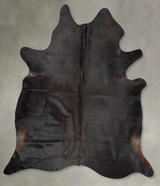 Solid Black XX-Large Brazilian Cowhide Rug 7'9"H x 6'9"W #B29475 by Hudson Hides