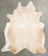 Beige and White XX-Large Brazilian Cowhide Rug 9'7"H x 7'10"W #B29477 by Hudson Hides