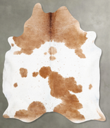 Beige and White XX-Large Brazilian Cowhide Rug 8'11"H x 7'0"W #B29485 by Hudson Hides