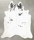 Salt and Pepper Black XX-Large Brazilian Cowhide Rug 8'5"H x 7'1"W #B29488 by Hudson Hides
