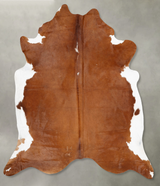 Brown and White Regular XX-Large Brazilian Cowhide Rug 8'7"H x 7'7"W #B29492 by Hudson Hides