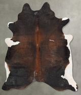 Chocolate and White XX-Large Brazilian Cowhide Rug 7'11"H x 6'6"W #B29494 by Hudson Hides