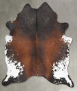 Chocolate and White X-Large Brazilian Cowhide Rug 7'8"H x 6'0"W #B29520 by Hudson Hides