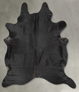 Solid Black XX-Large Brazilian Cowhide Rug 7'11"H x 6'8"W #B29521 by Hudson Hides