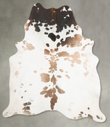 Chocolate and White XX-Large Brazilian Cowhide Rug 8'11"H x 6'11"W #B29529 by Hudson Hides