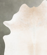 Ivory with Beige XX-Large Brazilian Cowhide Rug 8'8"H x 6'8"W #B29530 by Hudson Hides