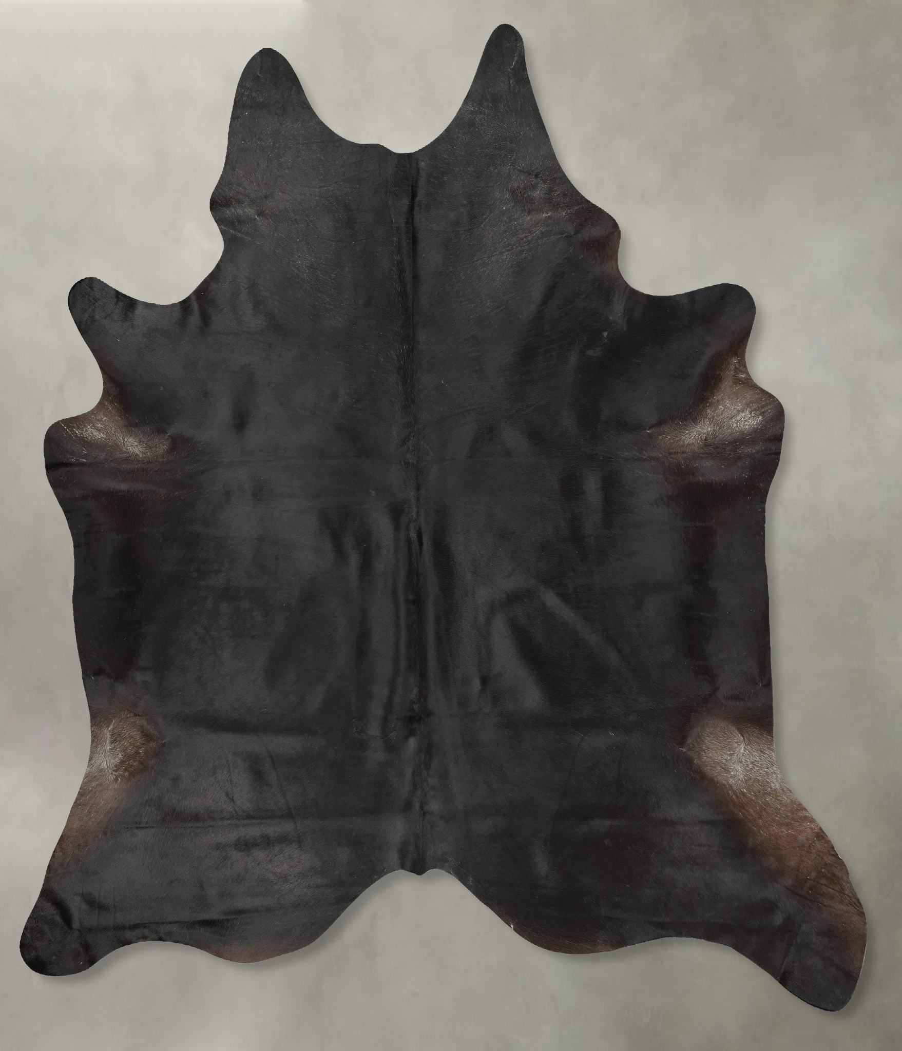 Solid Black Cowhide Rug #B29543