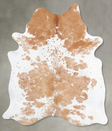 Beige and White X-Large Brazilian Cowhide Rug 7'8"H x 5'11"W #B29549 by Hudson Hides