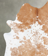 Beige and White X-Large Brazilian Cowhide Rug 7'8"H x 5'11"W #B29549 by Hudson Hides