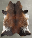Salt and Pepper Brown XX-Large Brazilian Cowhide Rug 8'7"H x 6'11"W #B29562 by Hudson Hides