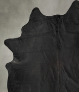Solid Black XX-Large Brazilian Cowhide Rug 9'5"H x 7'6"W #B29590 by Hudson Hides