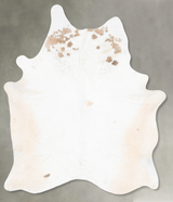 Ivory with Beige X-Large Brazilian Cowhide Rug 7'9"H x 6'4"W #B29591 by Hudson Hides
