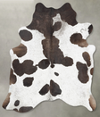 Chocolate and White X-Large Brazilian Cowhide Rug 7'3"H x 6'9"W #B29596 by Hudson Hides