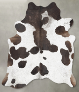 Chocolate and White X-Large Brazilian Cowhide Rug 7'3"H x 6'9"W #B29596 by Hudson Hides