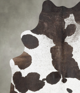 Chocolate and White X-Large Brazilian Cowhide Rug 7'3"H x 6'9"W #B29596 by Hudson Hides