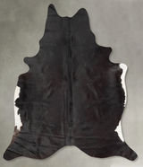 Solid Black XX-Large Brazilian Cowhide Rug 8'0"H x 6'6"W #B29604 by Hudson Hides
