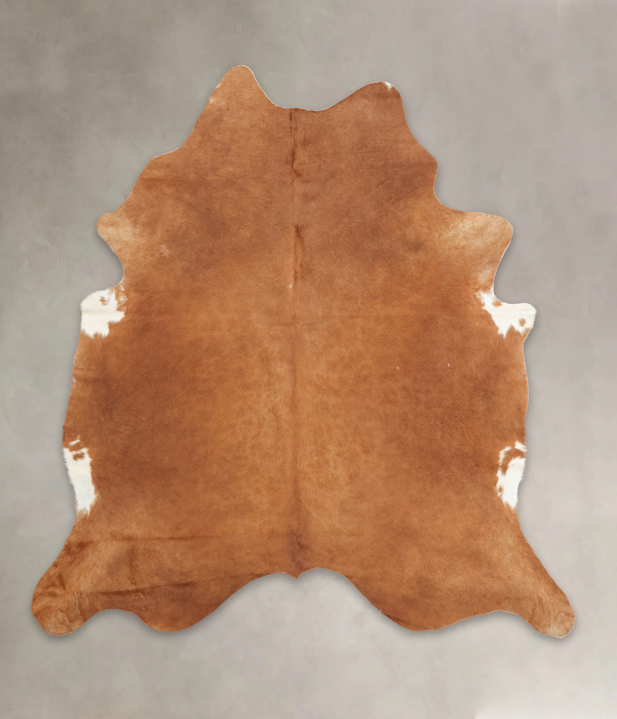 Brown and White Regular XX-Large Brazilian Cowhide Rug 7'11"H x 7'4"W #B2963 by Hudson Hides