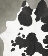 Black and White X-Large Brazilian Cowhide Rug 7'6"H x 6'6"W #B29630 by Hudson Hides