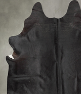 Solid Black X-Large Brazilian Cowhide Rug 7'6"H x 6'5"W #B29633 by Hudson Hides