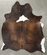 Chocolate and White XX-Large Brazilian Cowhide Rug 8'0"H x 6'3"W #B29637 by Hudson Hides