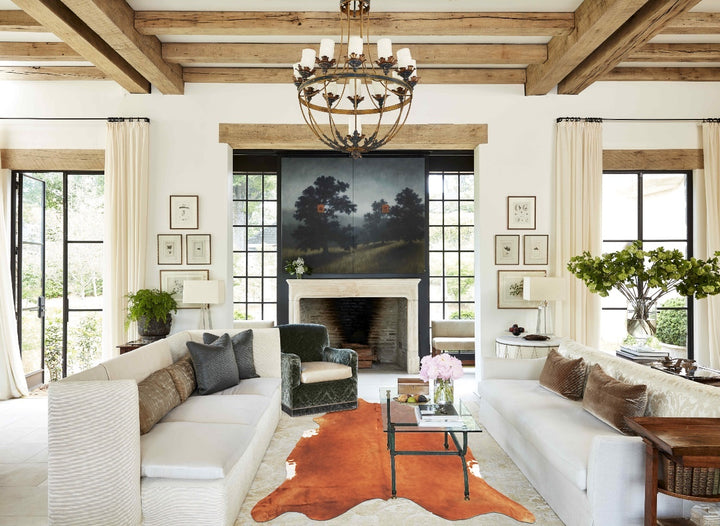 Brown and White Regular XX-Large Brazilian Cowhide Rug 7'11"H x 7'4"W #B2963 by Hudson Hides