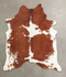 Brown and White X-Large Brazilian Cowhide Rug 7'5