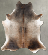Grey with Beige XX-Large Brazilian Cowhide Rug 8'2"H x 7'0"W #B29645 by Hudson Hides