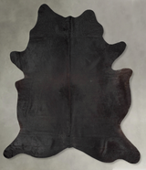 Solid Black XX-Large Brazilian Cowhide Rug 8'6"H x 7'0"W #B29657 by Hudson Hides