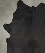 Solid Black XX-Large Brazilian Cowhide Rug 8'6"H x 7'0"W #B29657 by Hudson Hides