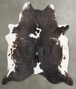 Chocolate and White X-Large Brazilian Cowhide Rug 7'6"H x 6'7"W #B29690 by Hudson Hides