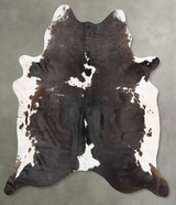 Chocolate and White X-Large Brazilian Cowhide Rug 7'6"H x 6'7"W #B29690 by Hudson Hides