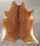 Solid Brown XX-Large Brazilian Cowhide Rug 7'4"H x 7'1"W #B29693 by Hudson Hides
