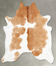Beige and White X-Large Brazilian Cowhide Rug 7'3"H x 6'8"W #B29698 by Hudson Hides