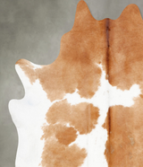 Beige and White X-Large Brazilian Cowhide Rug 7'3"H x 6'8"W #B29698 by Hudson Hides