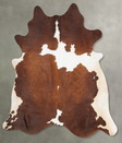 Chocolate and White XX-Large Brazilian Cowhide Rug 7'9"H x 6'9"W #B29699 by Hudson Hides