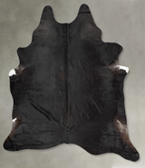 Solid Black XX-Large Brazilian Cowhide Rug 9'6"H x 7'8"W #B29701 by Hudson Hides